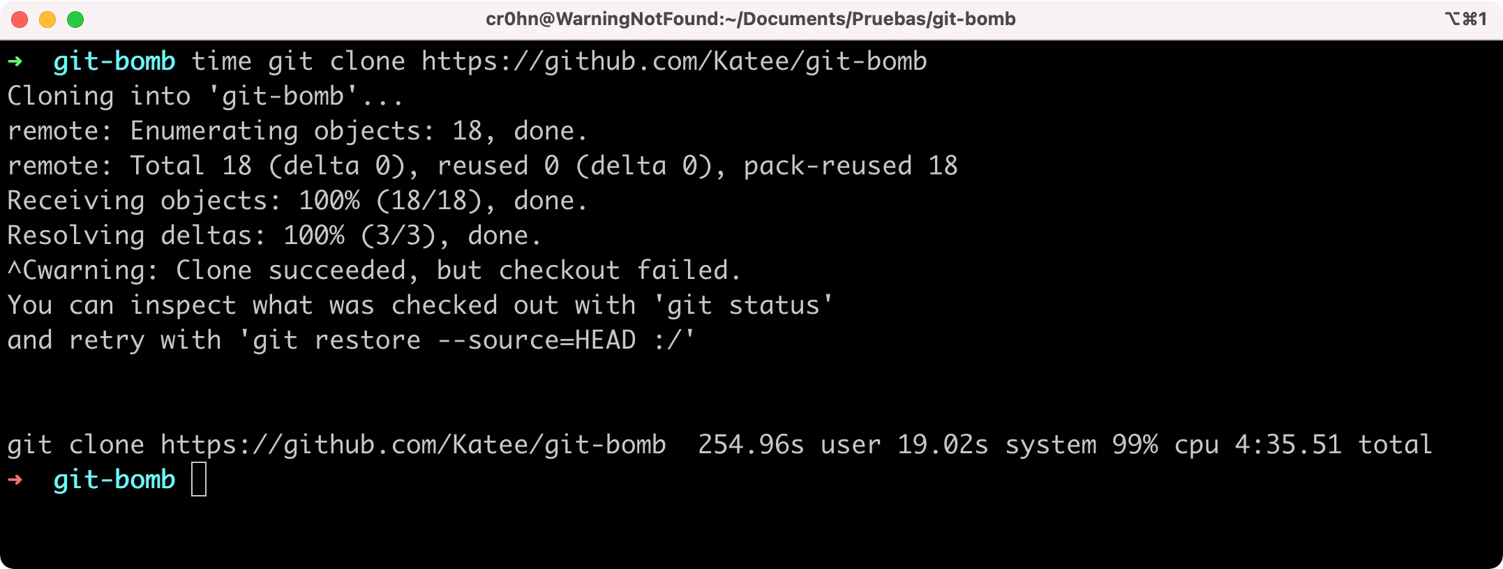 Git Bomb PoC